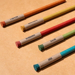 Plantbare pen gemaakt van gerecycled kraftpapier Verpakking van 5 stuks I Gemaakt van 100% gerecyclede materialen I Duurzaam briefpapier