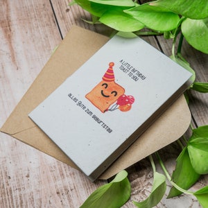 Cartes de voeux d'anniversaire amusantes, papier pour graines à planter, carte de voeux d'anniversaire faite main
