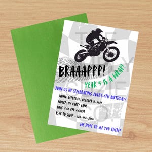 Dirt Bike Birthday Invitation Template: Editable Design