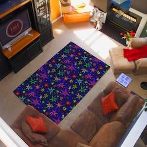 Arcade Stars Rug, Bowling Alley Carpet, Arcade Bar Carpet, Retro Game Rug, Arcade Bar Rug, Arcade Rug, 80s Rug, Retro Arcade, Game Room Rug