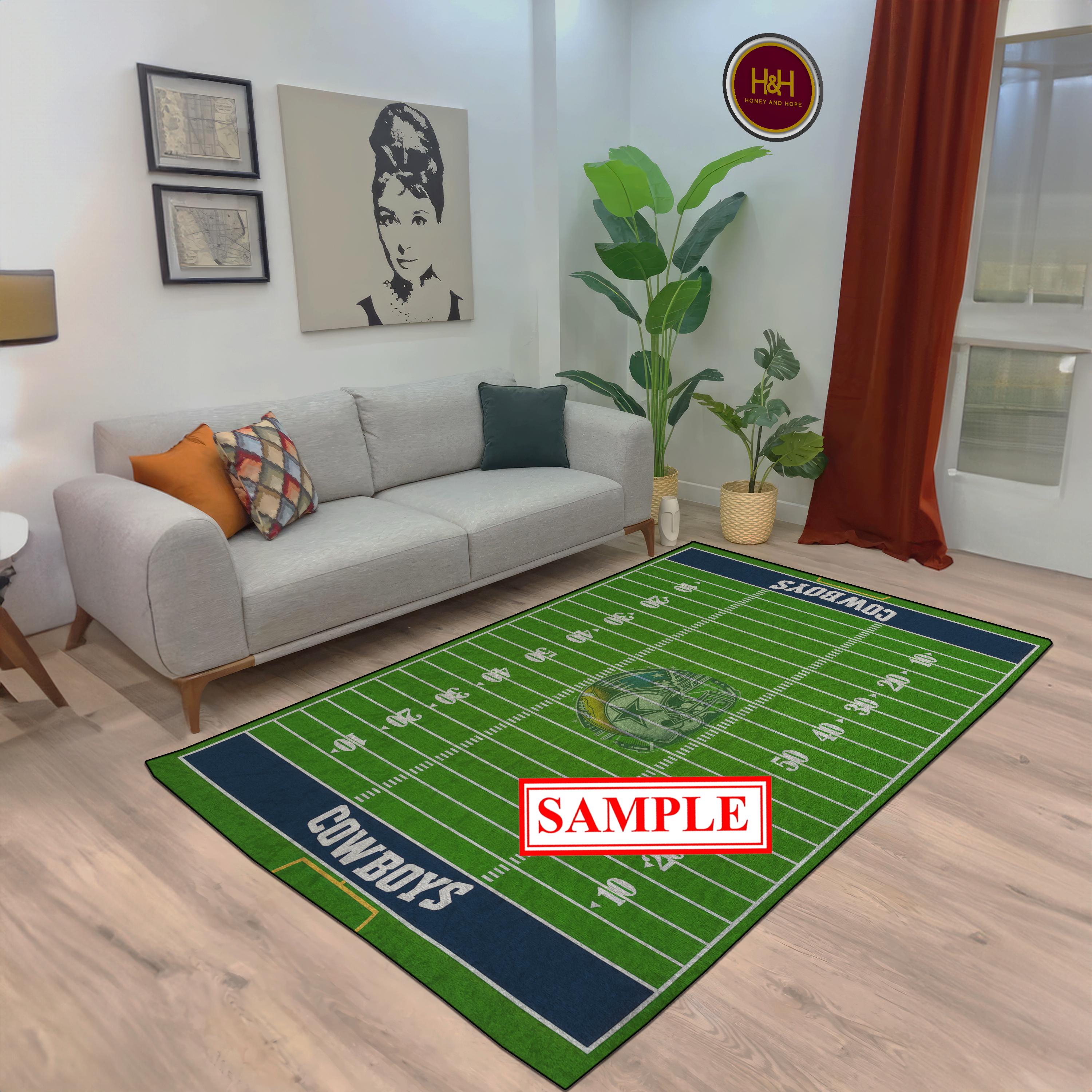 Custom American Football Field Area Rug –personalization Sports Rug Non ...