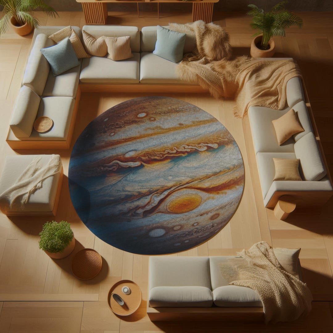 Jupiter Rug Jupiter Planet Round Rug: Celestial Space Decor - Etsy