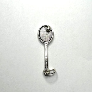 Sterling Silver Tennis Racket and Ball Charm
