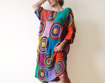 Plus Size Clothing Women's Dress - Crochet ,Light Silky Yarn - MADE TO ORDER