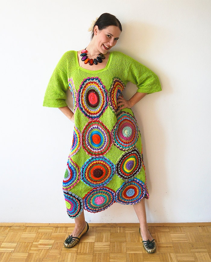 Plus Size Clothing, Summer Women's Dress, Size Plus, Green Dress, Maternity Dress, Long Dress, Long Sleeve Dress, Tunic dress- MADE TO ORDER