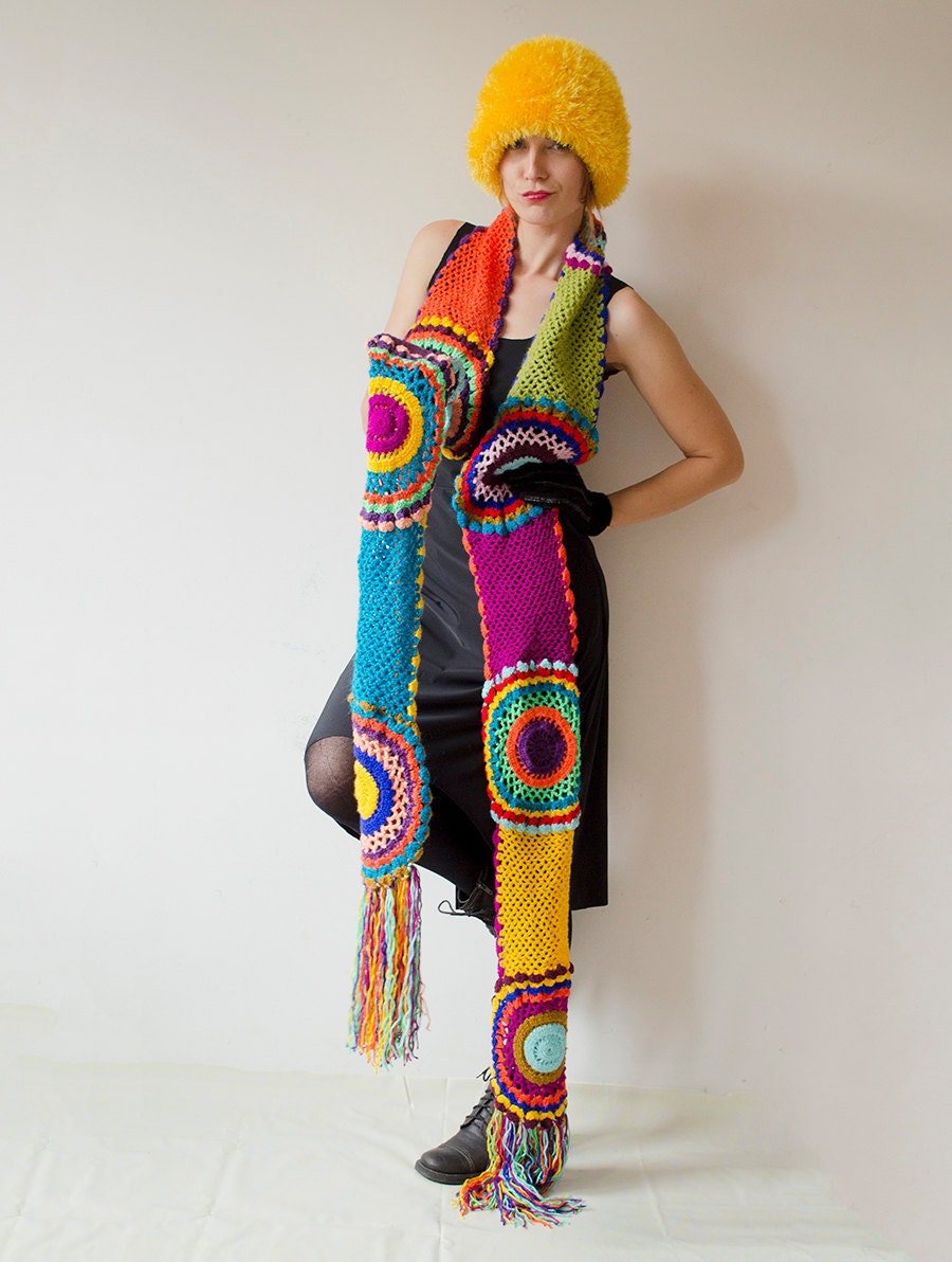 Multicolor Crocheted Circle Scarf MADE TO ORDER