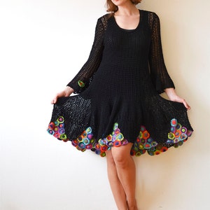 Black Crochet Summer Dress MADE TO ORDER image 3