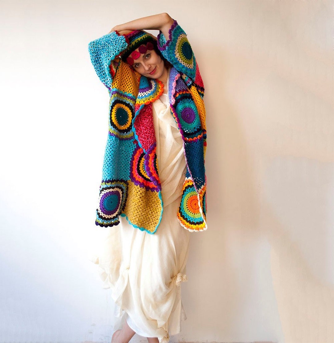 Plus Size Boho Patterned Knitted Sweater Pullover main image 1