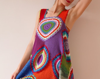 Women's Dress / Tunic , Light Silky Yarn Summer Version - MADE TO ORDER