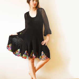 Black Crochet Summer Dress MADE TO ORDER image 4