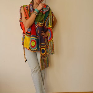 Plus Size Clothing Women's Sweater Vest Crochet ,Light Silky Yarn 画像 5