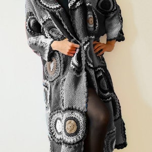 Plus Size Clothing, Extra Long  Cardigan Sweater Long  in Grey/Beige/White/Black - MADE TO ORDER