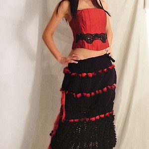 Ruffled Black and Red Skirt/Dress Plus Size Trendy image 2