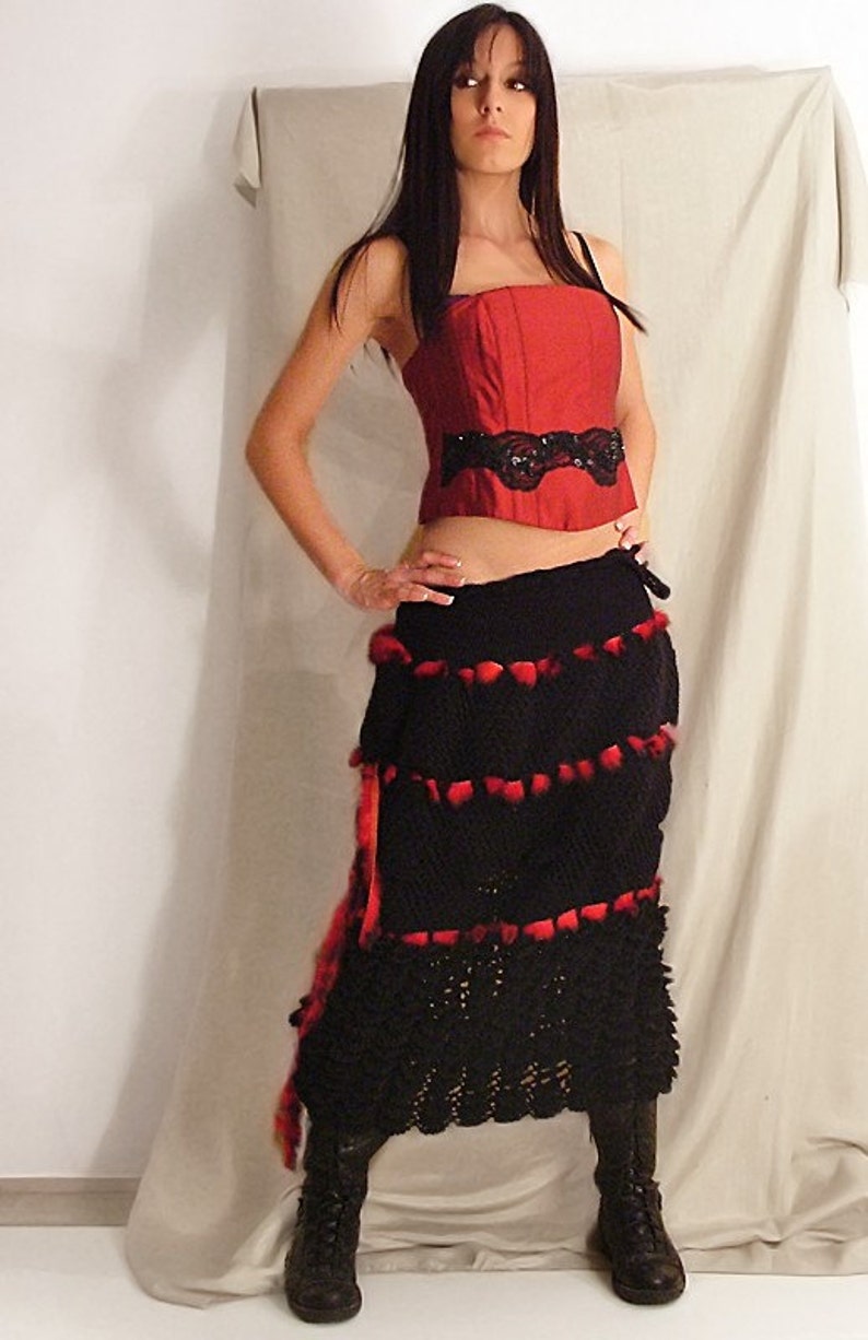 Ruffled Black and Red Skirt/Dress Plus Size Trendy image 2