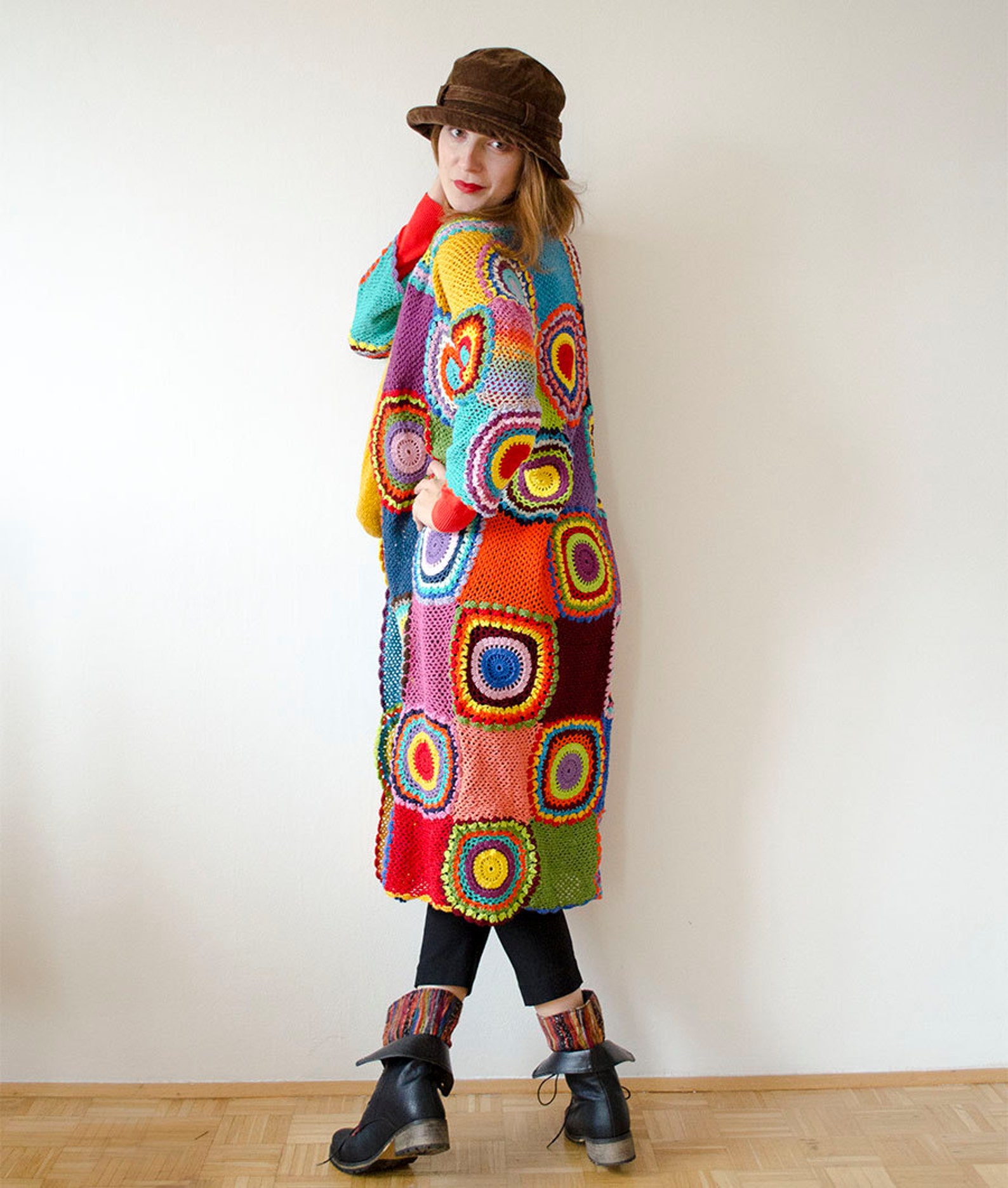 Women's Coat Long Cardigan Sweater Light Silky Yarn Etsy