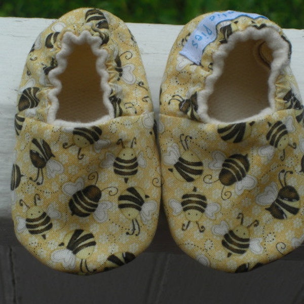 Chaussures à bébé semelle souple, chaussons, chaussures, chaussons, genre neutre, abeilles de bébé