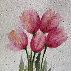 Tulpen, Blumenkunstwerk, Blumenkunstwerk, Blumenkunst, Geschenk Einzigartige Kunst, Botanische Malerei, Ukrainische Kunst