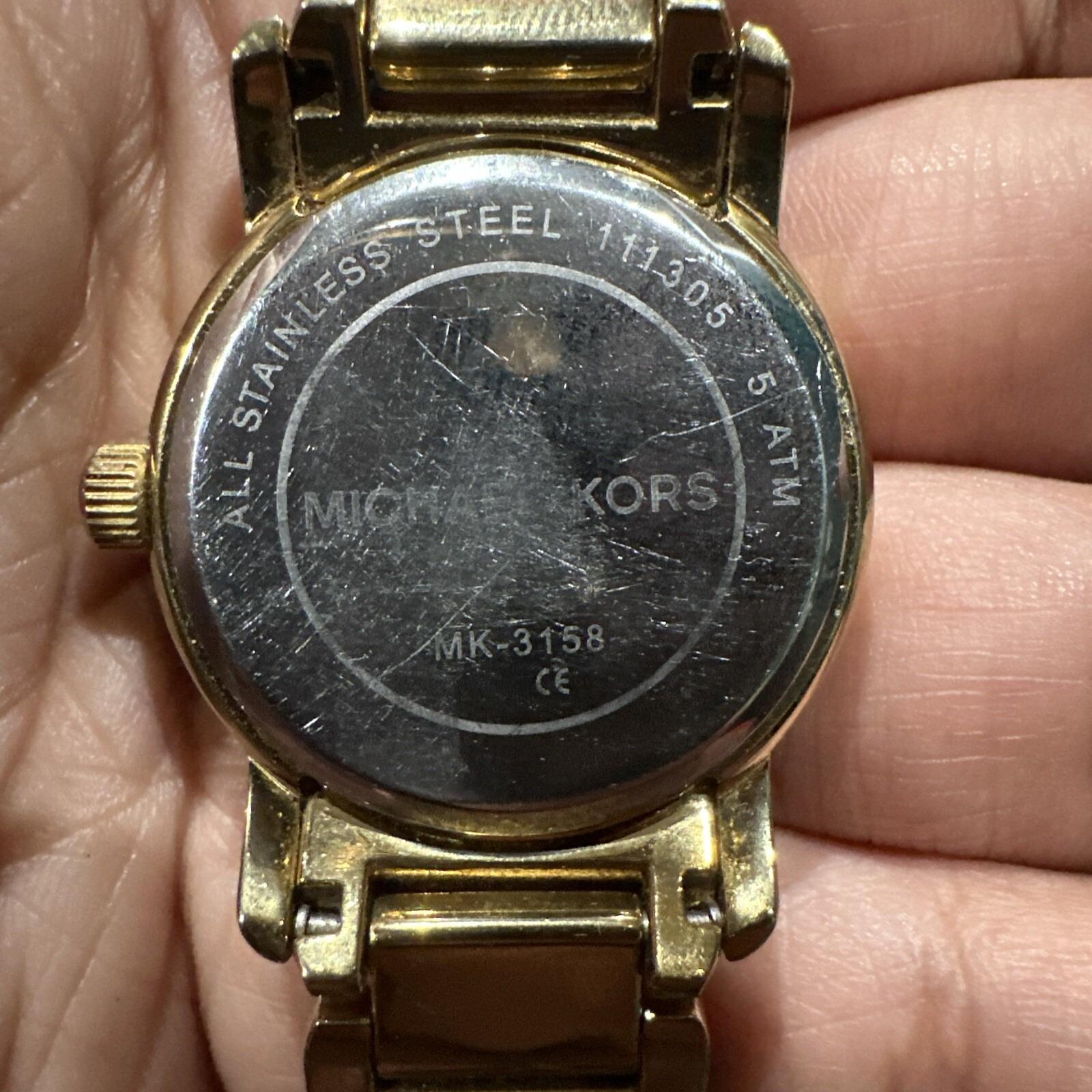 *Running* Michael Kors MK3158  Gold Tone Stainless Women\'s Watch For Small Wrist Michael Kors Gold Plated Stainless Steel MK3158 Women main image 4