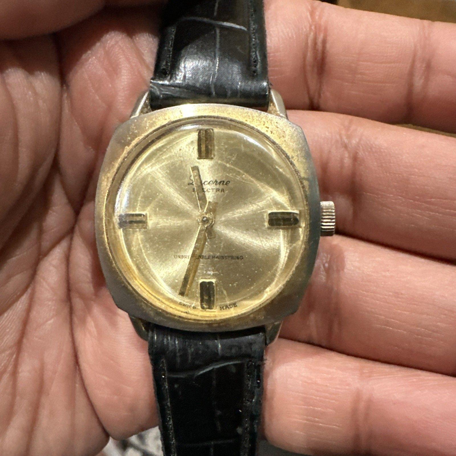 Working VTG Lucerne Watch Swiss Made 34mm Gold Tone Manual  display picture 1