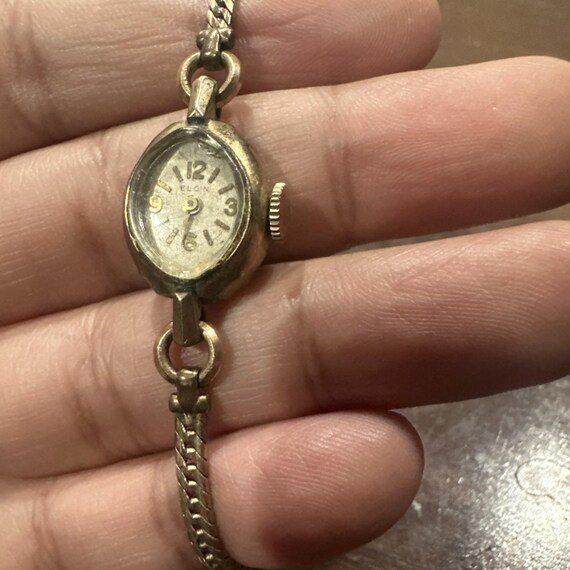 Vintage Elgin Womens Mechanical Hand Wind Watch Silver Tone Gemex Band Gemex vintage gf ladies - Gem main image 3