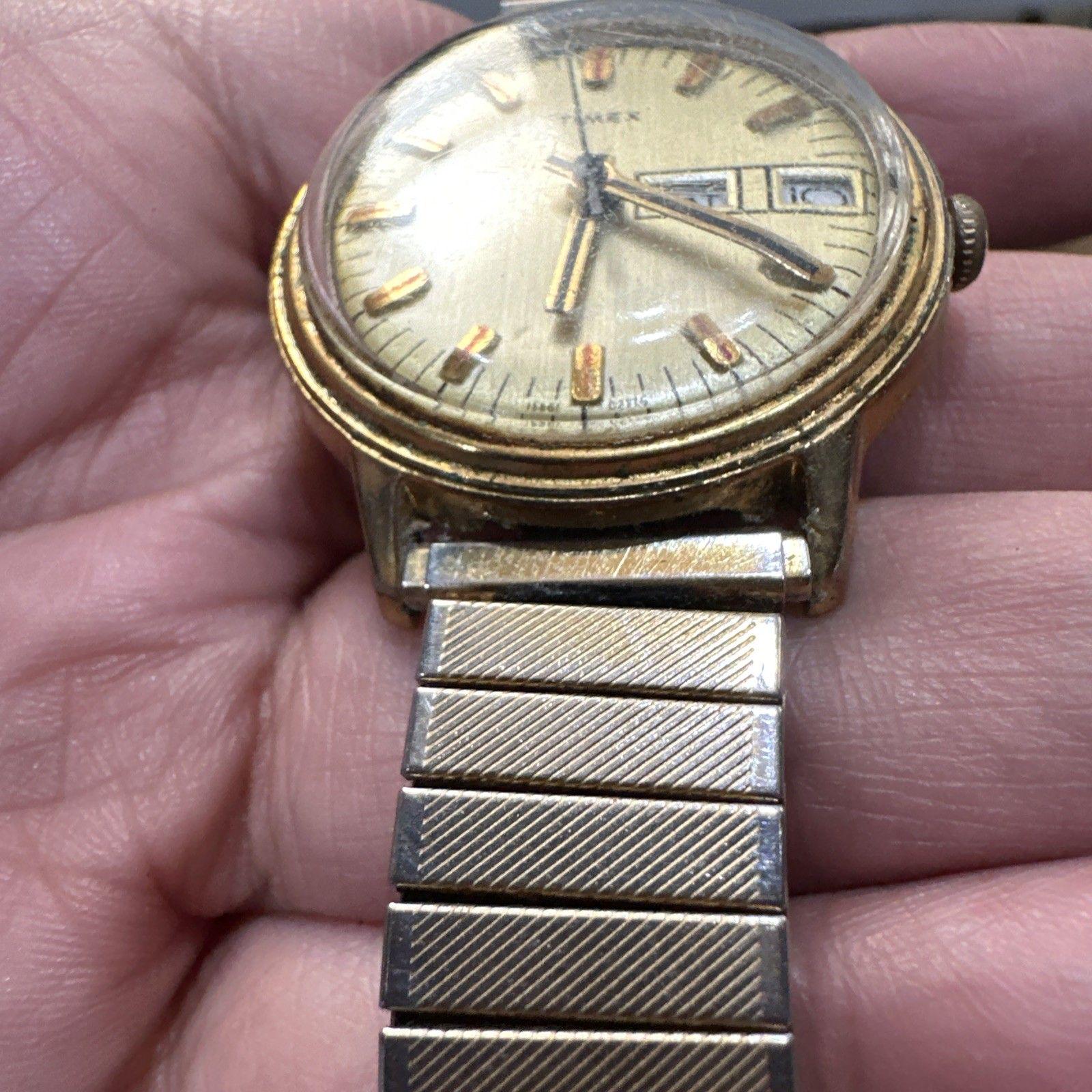 Vintage Timex Mercury Men Gold Tone Day Date Watch Manual Wind No Band JorgitosWatches | ***SOLD*** Vintage Timex Mercury  main image 4