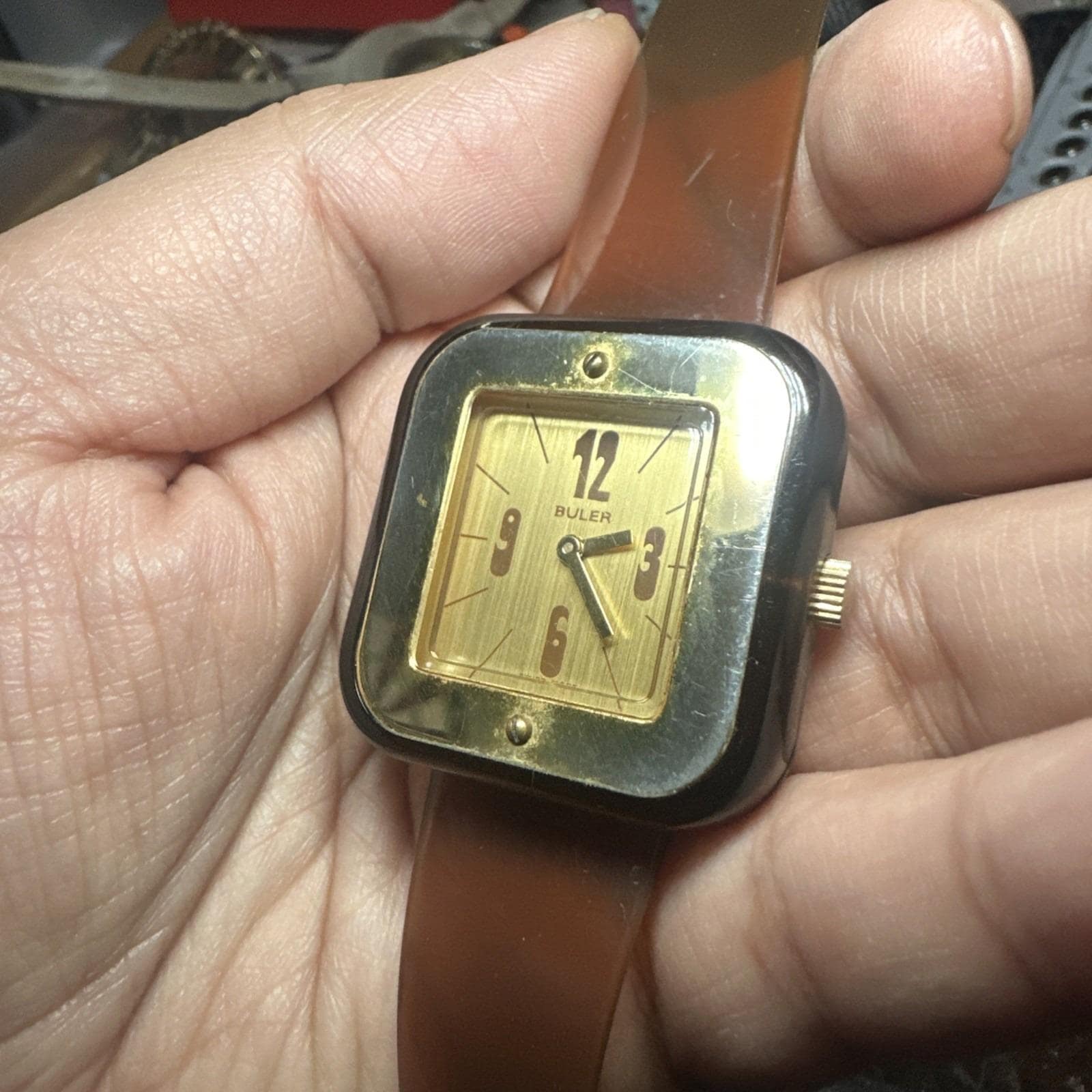 VTG 1970 Buler Swiss Mod Depose Watch Transparent Lucite Acrylic Mechanical RUNS Buler Mechanical (Manual) Analog Wristwatches for sale | eBay main image 3