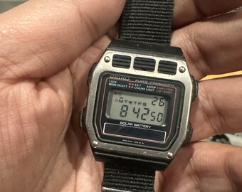 Working Rare Vintage Seiko 1980s Alarm A628-5040 Solar All Buttons