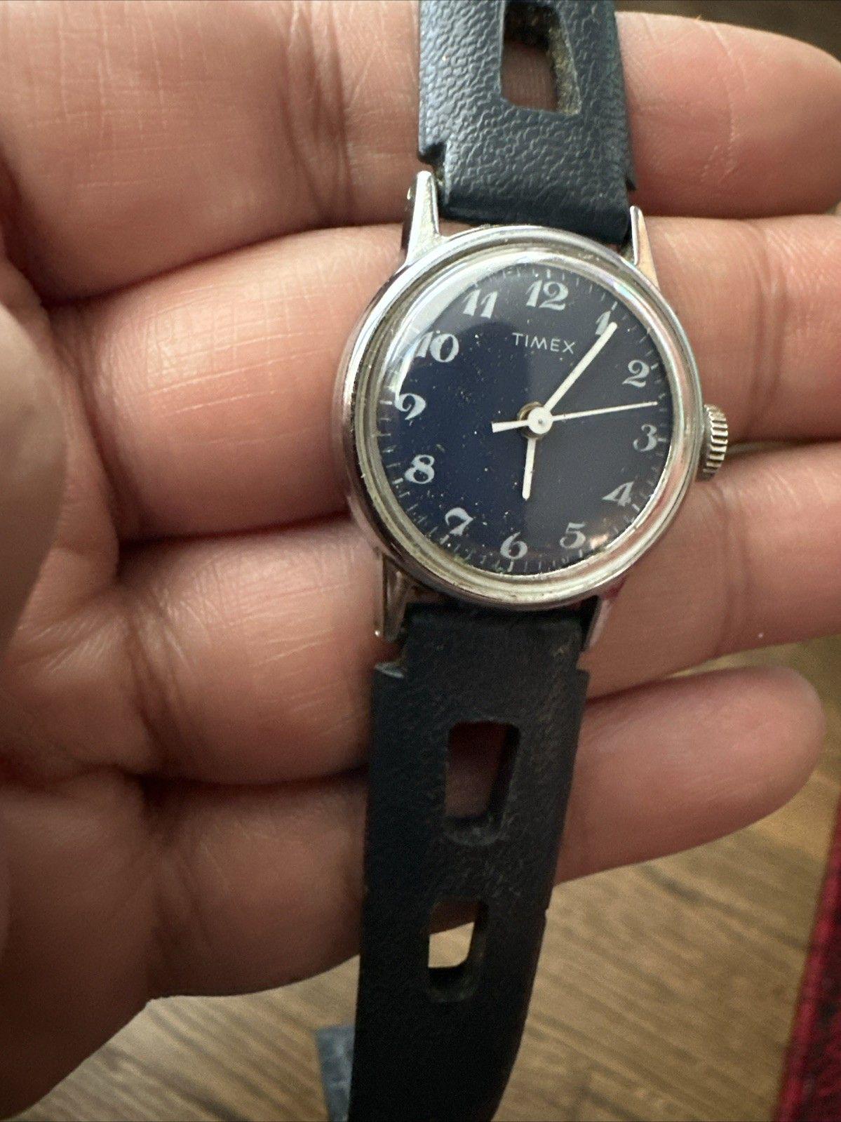 Vintage Timex Watch Women Silver Tone Sport Blue Dial & Band  display picture 1