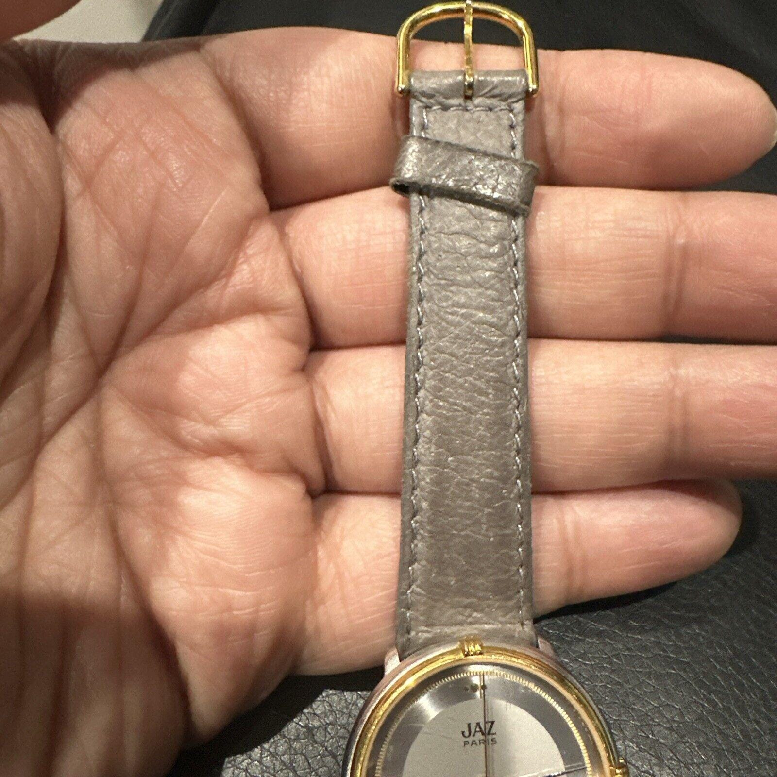 Working 33mm JAZ Paris Ladies Designer Women\'s Watch France Grey Leather Vintage JAZ Round Wristwatches for sale | eBay main image 3