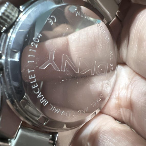 Working DKNY Ceramic Chronograph Gray Womens Stee… - image 8