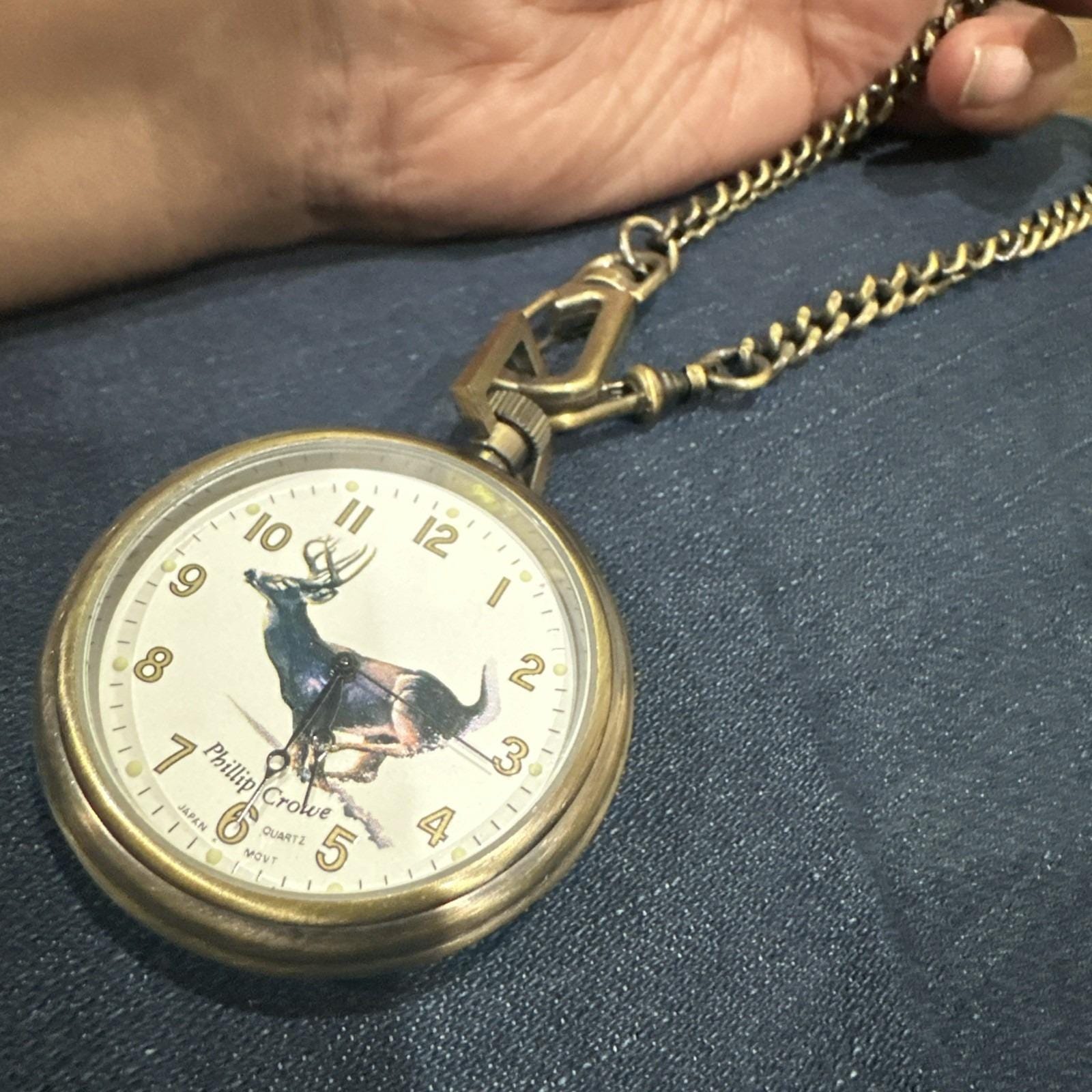 Working Phillip Crowe Quartz Pocket Watch Majesti Crave Series