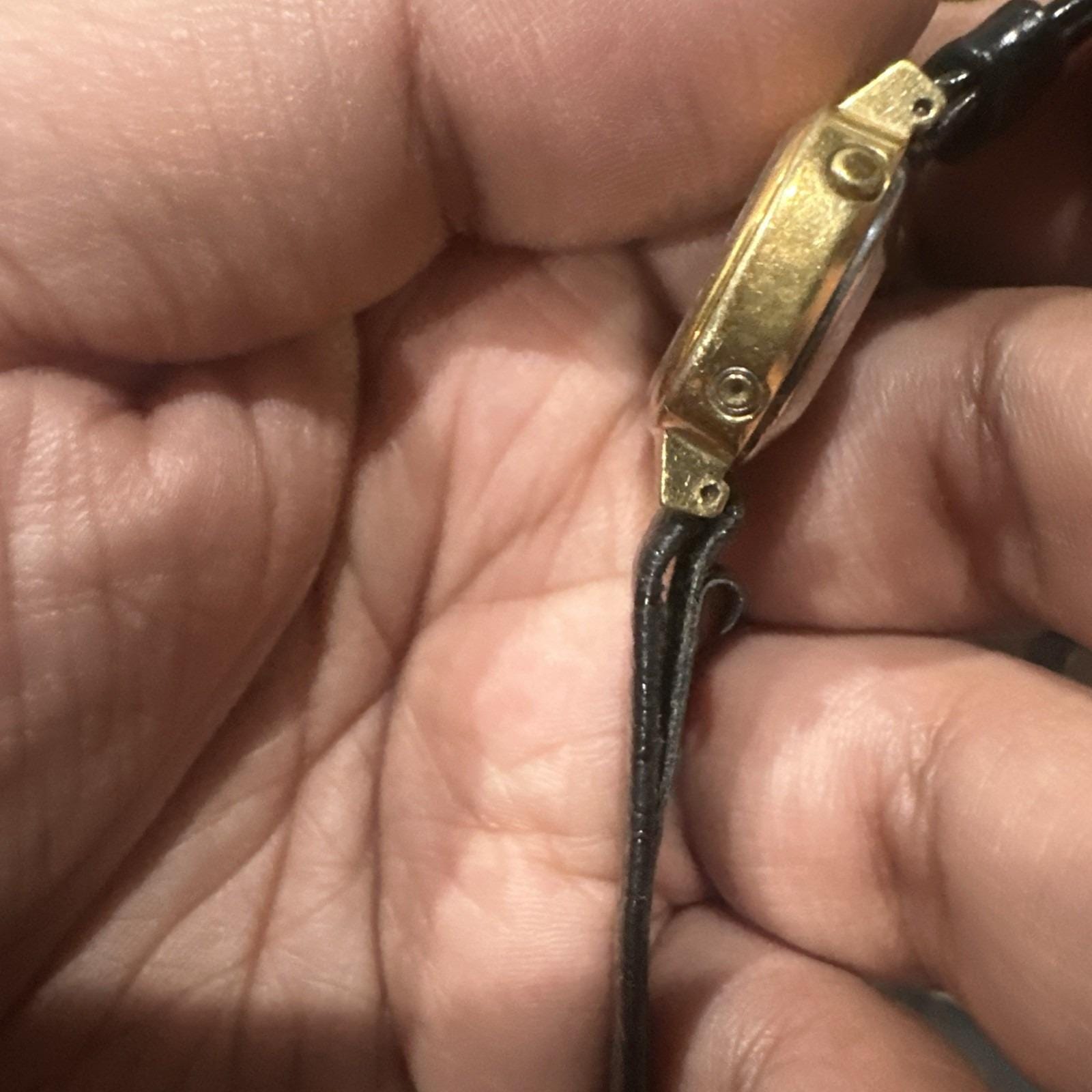 SEIKO Quartz LC Japan 7D0286 L012 5059‎ Gold Black Leather 23mm Vtg Watch Repair VINTAGE ELEGANT LUXURY BLACK DIAL JAPAN GOLD PLATED MEN main image 3
