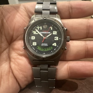 Working Timex Expedition 38mm Analog/digital Black Mens Watch Fits 6.5 In - RUNS
