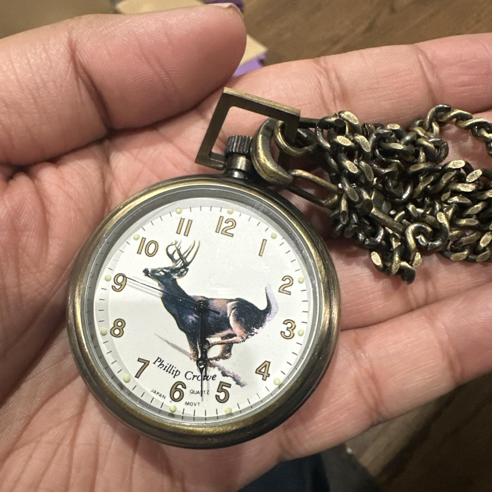 Working Phillip Crowe Quartz Pocket Watch Majesti Crave Series