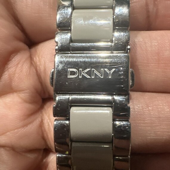 Working DKNY Ceramic Chronograph Gray Womens Stee… - image 9