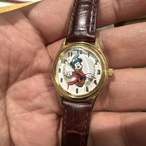 Working VTG Disney Time Works Mickey Mouse Sorcerer Fantasia Watch