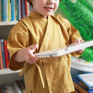 Patrón de costura Jinbei para niños: Kimono japonés de verano (PDF, tamaño A4/carta de EE. UU.) - Descarga instantánea / 3 tallas (1 a 12 años) / Apto para principiantes