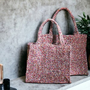 Tote Bag Sewing Pattern (M Size): Jacquard, Canvas, Corduroy (PDF Pattern)