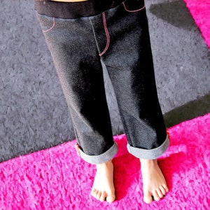 KIDS TROUSERS PDF files Digital item Sewing Pattern with tutorial 3 in 1 Straight roll-up pants Choose one size between 2Y and 7Y image 2