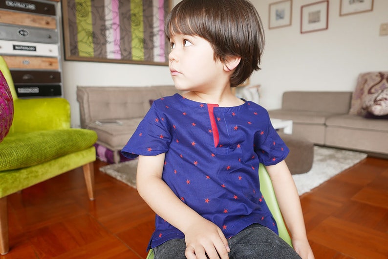 COTTON SHIRTS PDF files Digital item Sewing Pattern with tutorial Choose one size between 1y and 10y image 6