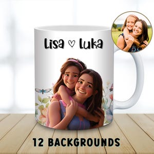 Custom Cartoon Portrait Ceramic Mug Personalized Cartoon Style Coffee Mug Funny Cartoon Character Gift For Mon Her Unique Cartoon Mug,