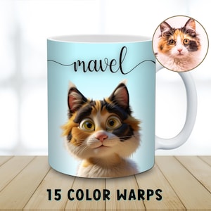 Custom Pet Cartoon Mug Personalized Photo Good Ides Gifts for Pet Lover Funny Custom Pet Cartoon Tea Mug Unique Animal Portrait Cartoon Gift