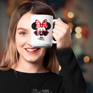Set Mr and Mrs Mouse Ears Love Themed Coffee Mug.