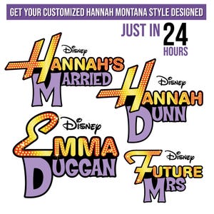Design de nome personalizado de Hannah Montana, Hannah Montana PNG, camiseta com logotipo de Hannah Montana Arquivo PNG de alta qualidade para download instantâneo