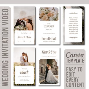 Wedding Video Invitation Canva template Animated Wedding invitation with photos Wedding Invitation Digital Invite Video Save the Date