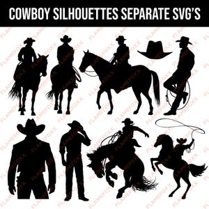 Cowboy Silhouette SVG, Cowboy Clipart PNG , Cowboy svg, Wild West Silhouette svg, Western SVG, Ranch svg, Rodeo svg, Cut Files for Cricut