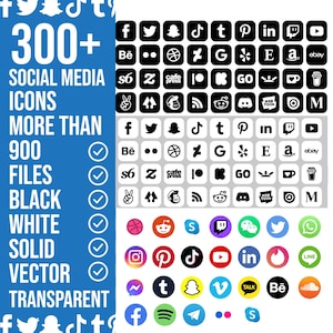 Mega Bundle Iconos de redes sociales, iconos de tarjetas de presentación, Facebook, Instagram, Pinterest, número de teléfono, correo electrónico, sitio web, ubicación, iconos Svg Png