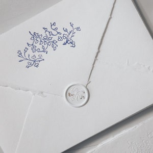 Koperta personalizowana nr 02 (na zaproszenia ślubne) — papier czerpany z ilustracją typograficzną