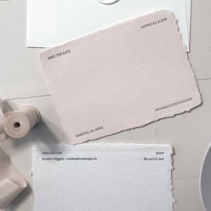 Biglietto Save-the-Date No.03 Bon Voyage — Stampa rotocalco personalizzata su carta fatta a mano