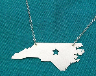 Bright Star--NC Necklace with a Star cut out sterling silver